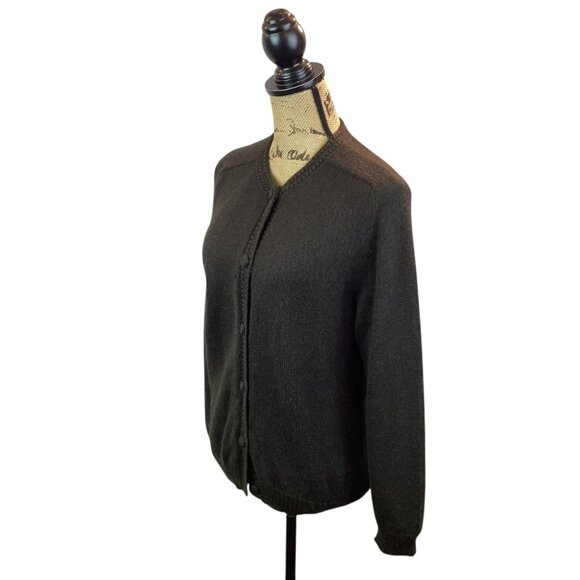 MonRepos Alpaca Cardigan Peru Sweater Womens Medium Dk Hunter Green - Picture 4 of 11